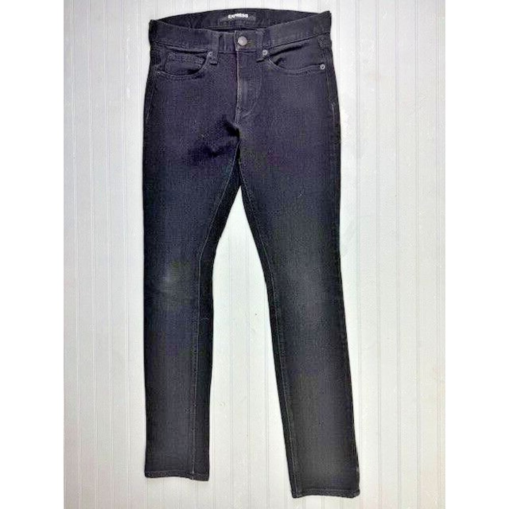 Express Size 28x32 Mens Jeans Skinny Low Rise Stretch Black